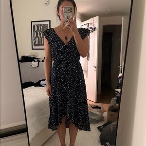 Polka Dot Ruffle Sleeve Dress